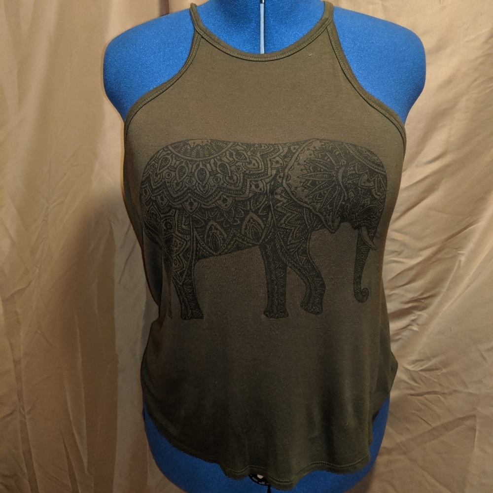 Green Elephant tank top
